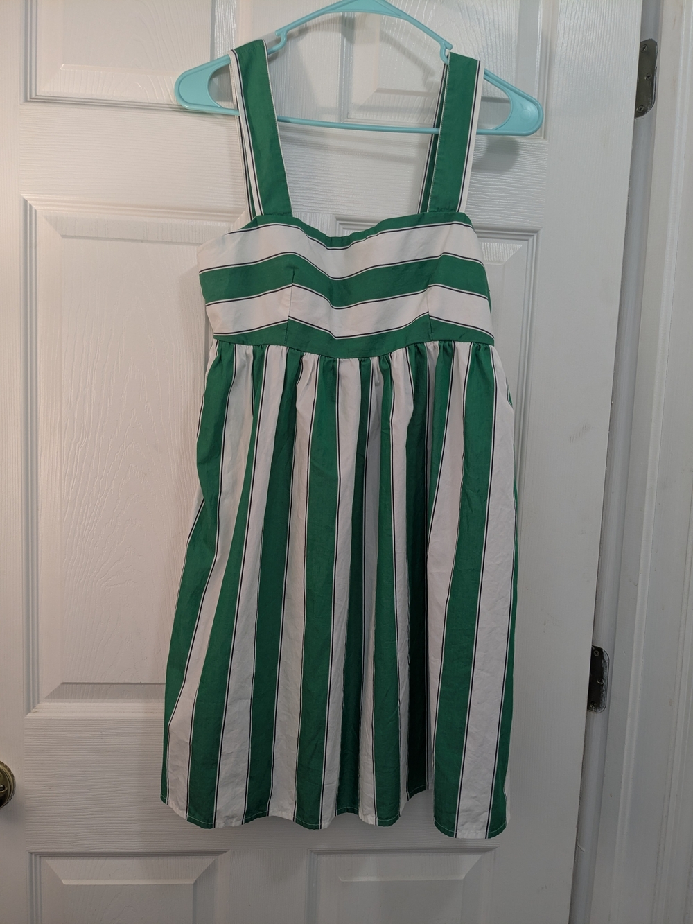 GAP Green and White Striped Sleeveless Sundress